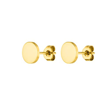 PURELEI Coin Ohrringe (Gold, Silber), Damen und Herren Ohrringe aus langlebigem Edelstahl, Kleine Wasserfeste Runde Unisex-Ohrstecker, 7,5 mm Durchmesser (Gold) im Sale